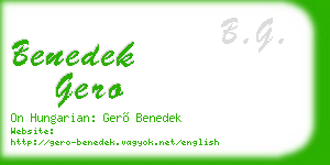 benedek gero business card